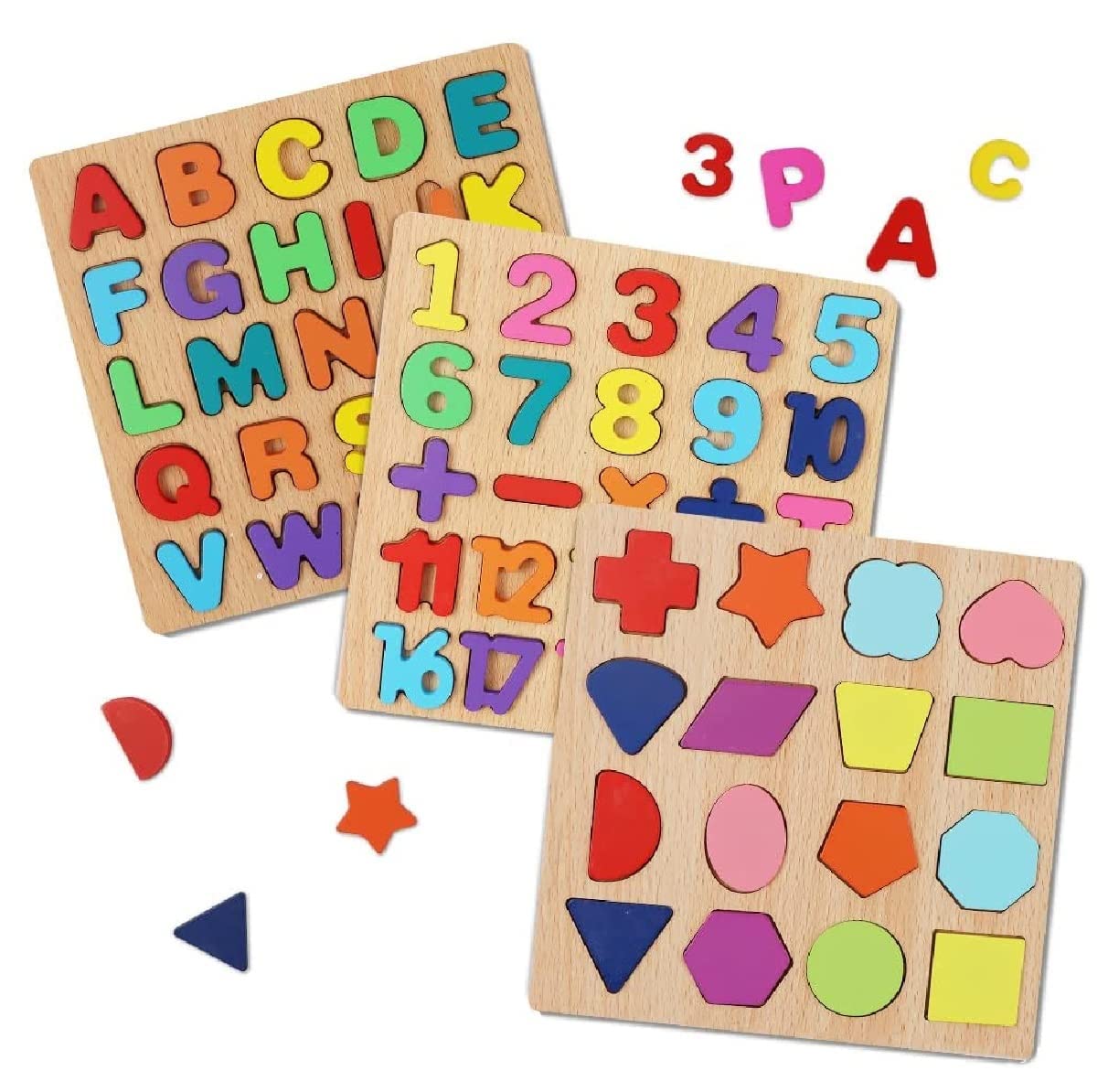 Chocozone Wooden Learning Educational Game Board (Alphabets, Numbers & Shapes) image 2