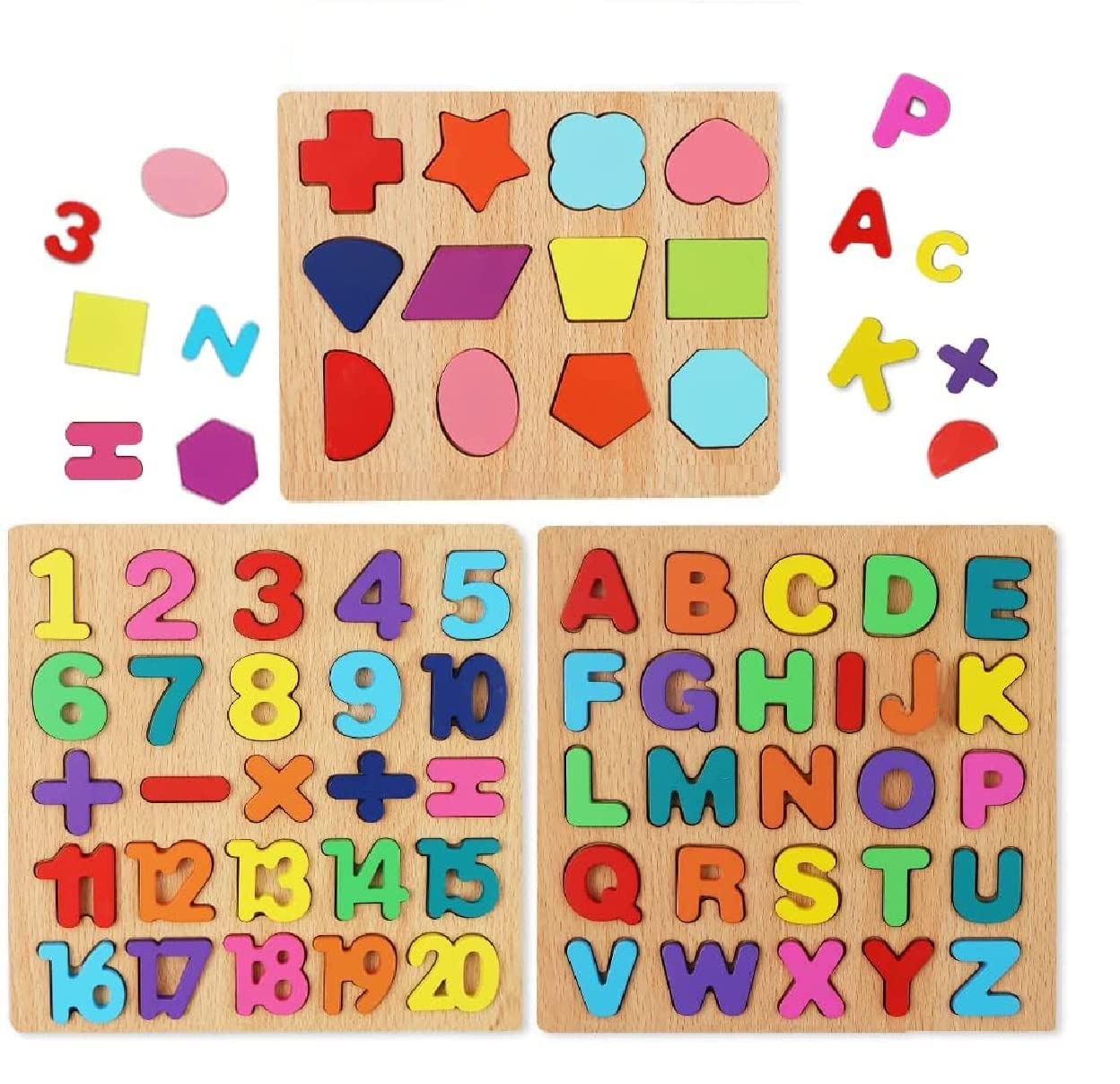 Chocozone Wooden Learning Educational Game Board (Alphabets, Numbers & Shapes) image 3