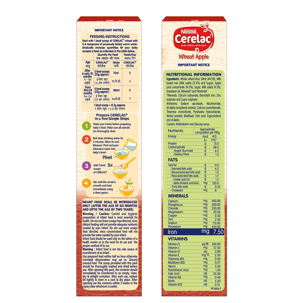 Nestle Cerelac Baby Cereal With Milk - Wheat Apple image 8