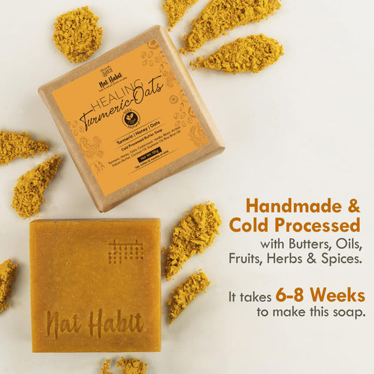 Nat Habit Cold Processed Healing Turmeric-Oats Soap image 1