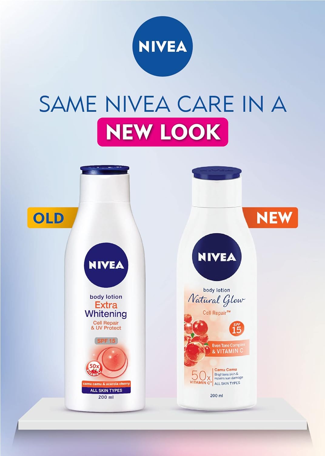 NIVEA Body Lotion Natural Glow  Spf 15 & 50X Vitamin C 400ml image 3
