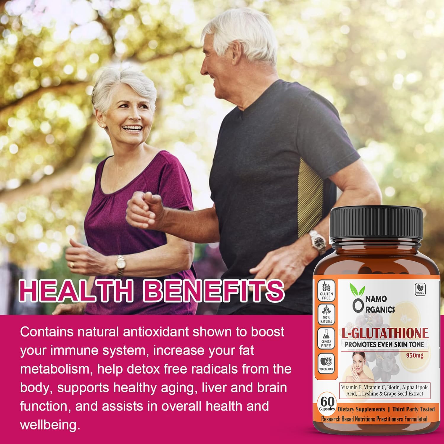 Namo Organics L - Glutathione - 60 capsules image 7