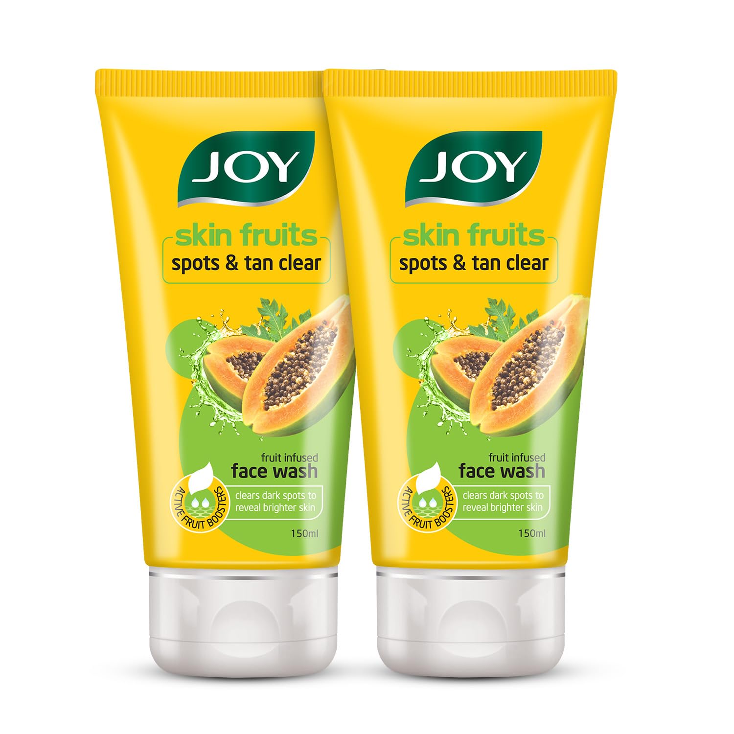 Joy Tan Removal Papaya Face Wash (2X150ml) pack of 2 Removes Dark Spots & Tan For Clean & Glowing Skin | Suitable for All Skin Types image 1