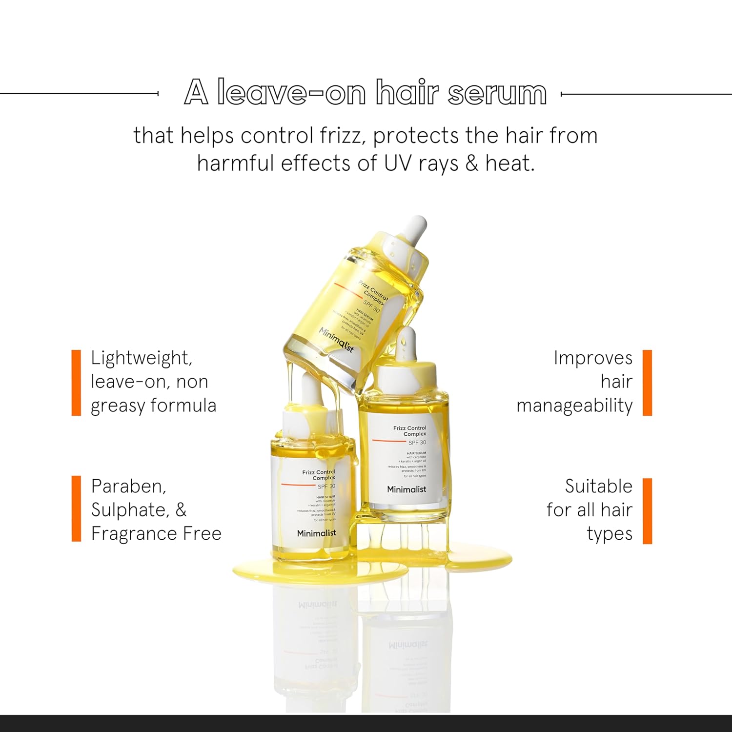 Minimalist SPF 30 Hair Serum Leave In Serum For Women & Men | 50 ml image 2