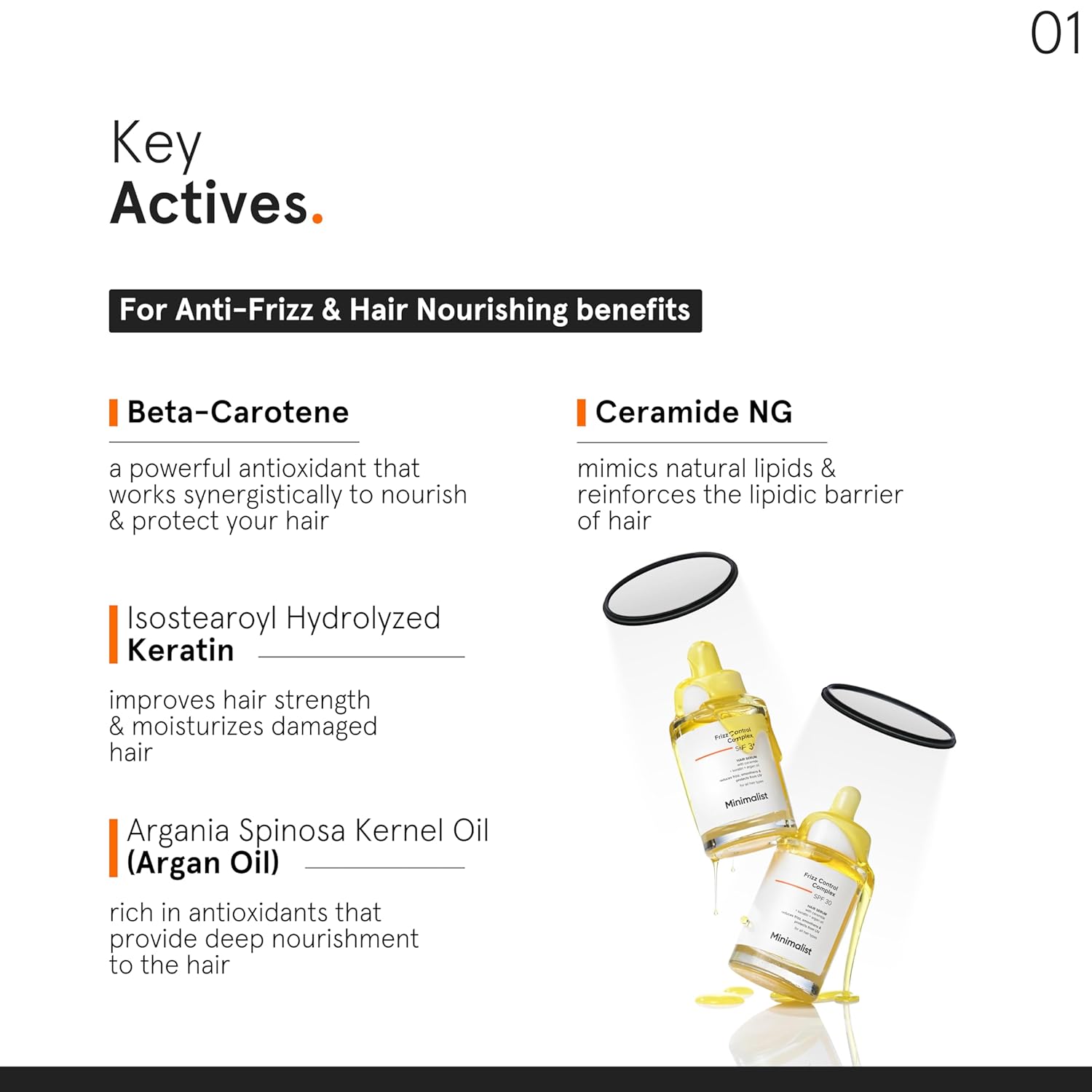 Minimalist SPF 30 Hair Serum Leave In Serum For Women & Men | 50 ml image 3