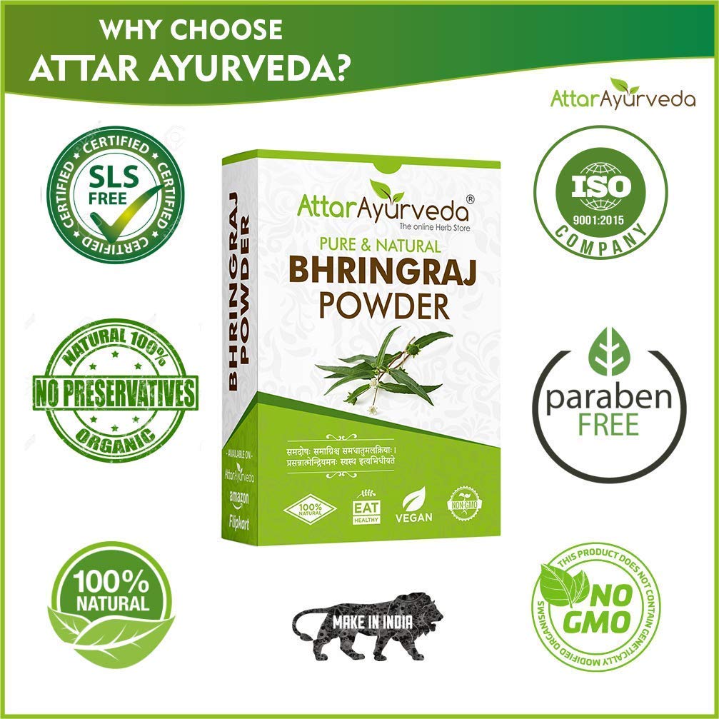 Attar Ayurveda Bhringraj Powder - 100 gms image 2