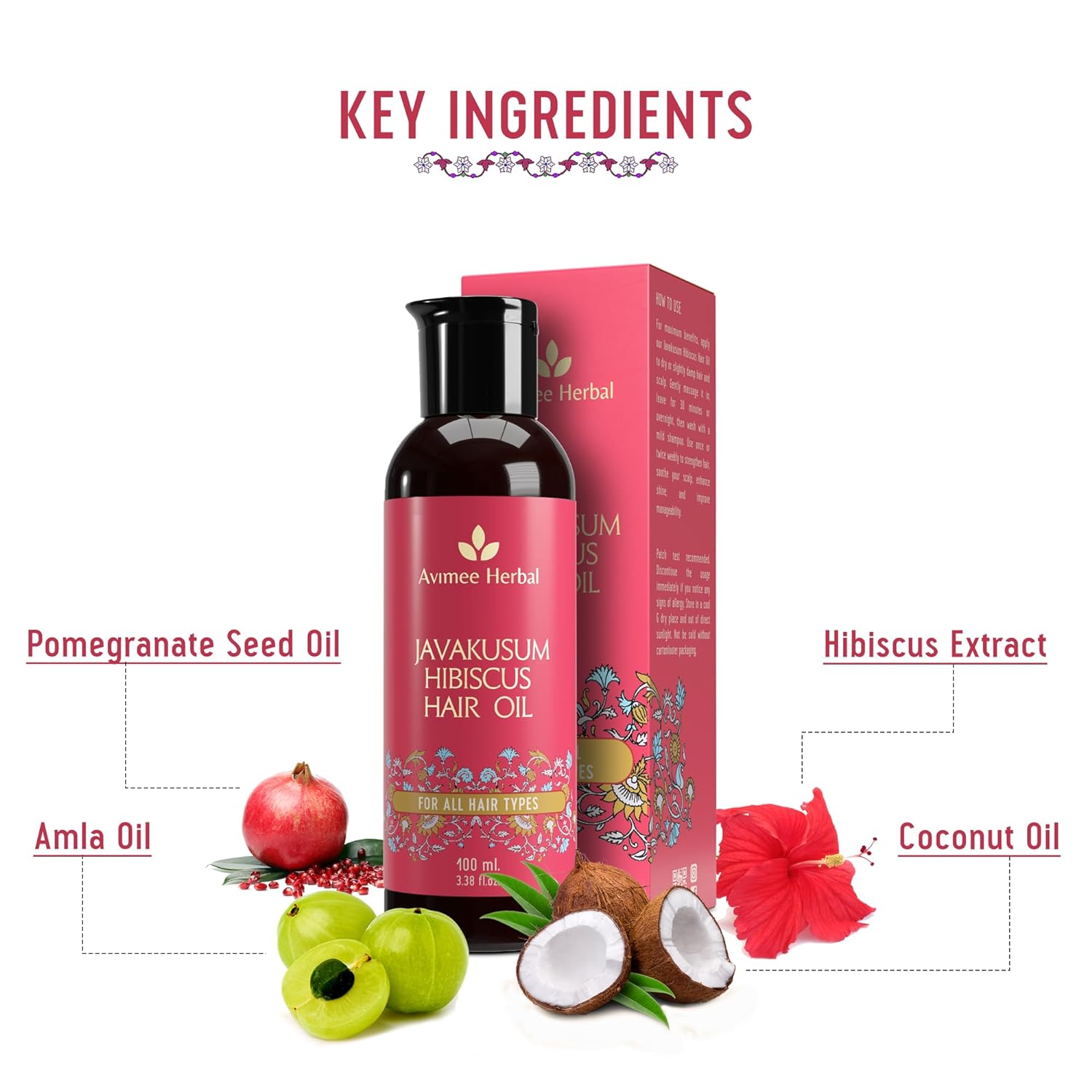 Avimee Herbal Javakusum Hibiscus Hair Oil -100ml image 2