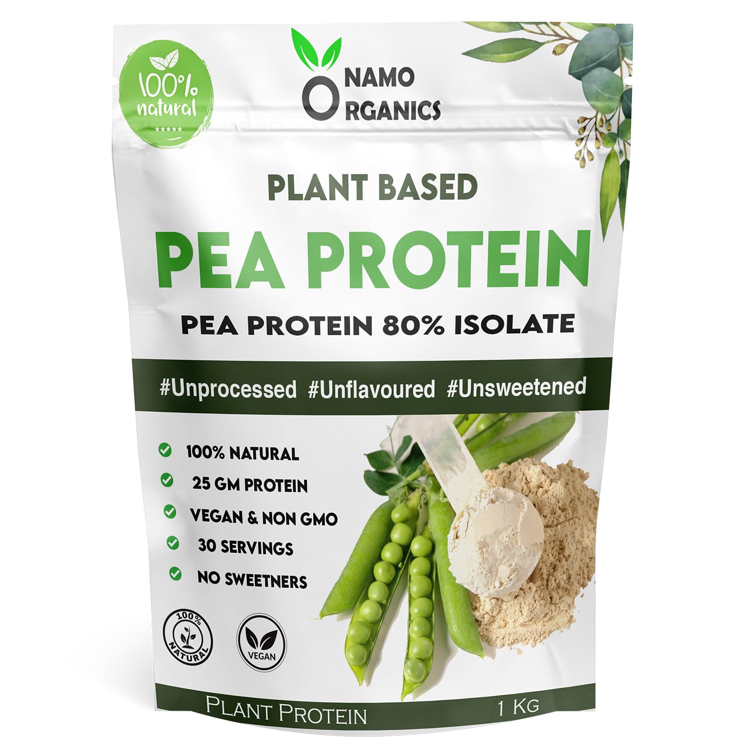 Namo Organics Pea Protein Powder - 1kg image 1