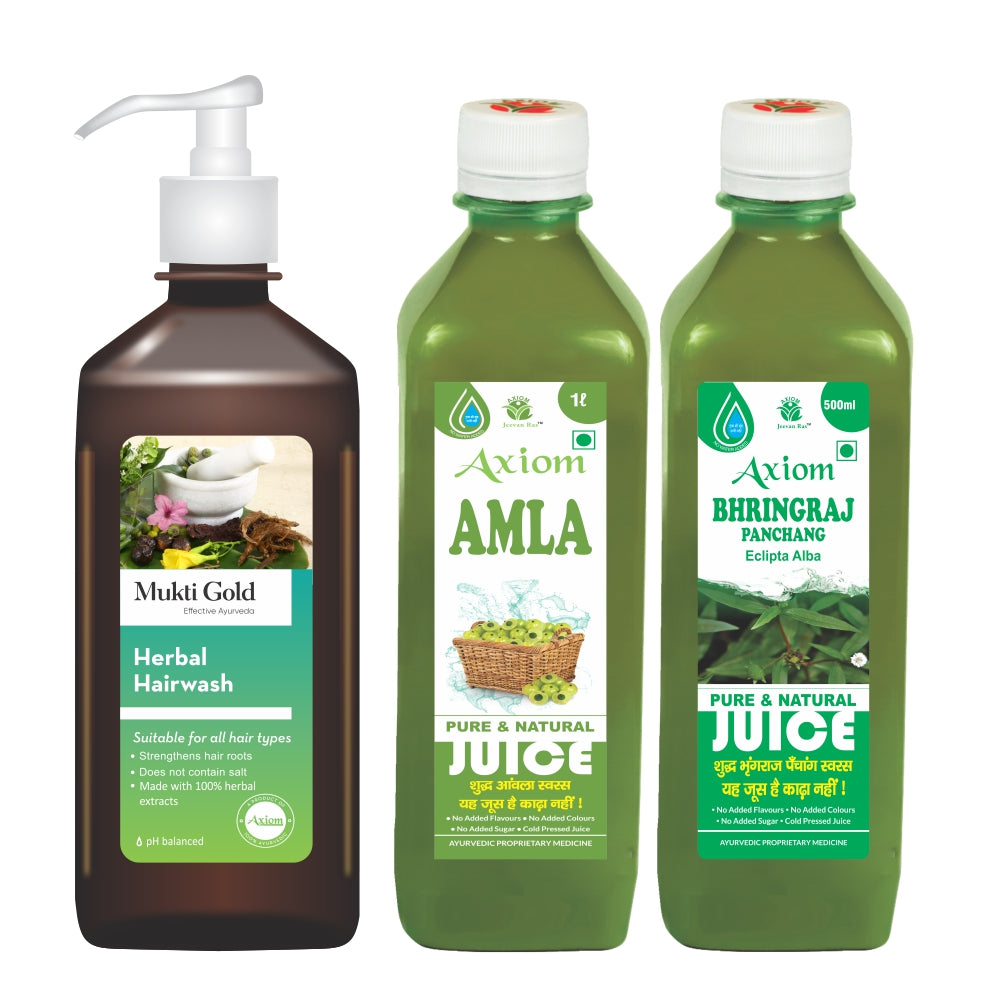 Axiom Mukti Gold Herbal Hair wash combo image 1