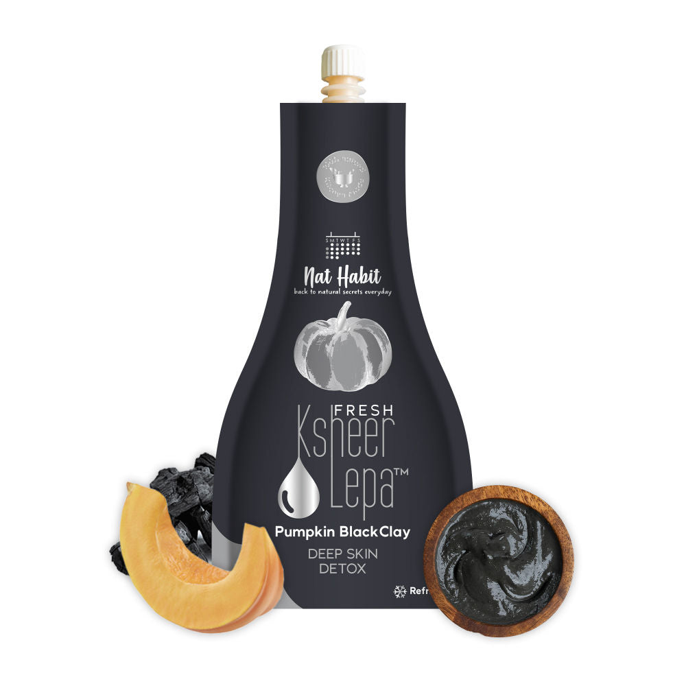 Nat Habit Fresh Pumpkin & Black Clay Face Mask – 40g | Ayurvedic Deep Cleanse image 2