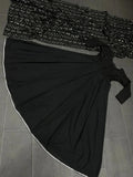 Black Faux Georgette Anarkali Gown Dresses With Dupatta image 7