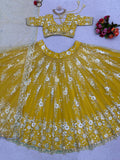 Soft Net Thread Sequence Work Lehenga Blouse Dupatta image 7