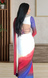 Pure Soft Georgette Ready To Wear Multi Color Saree With Blouse image 7