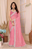 NavyBlue Ethnic Traditional Party Zomato Chiffon Silk Saree Women image 9