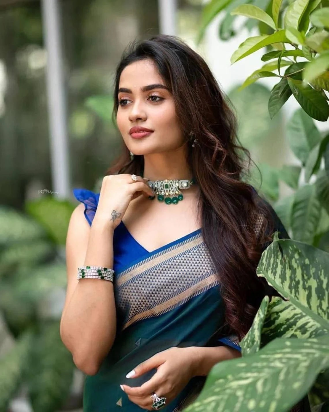 Soft Lichi Silk Saree For Women's, With Unstitch Blouse image 7