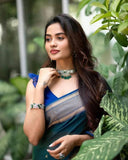 Soft Lichi Silk Saree For Women's, With Unstitch Blouse image 7