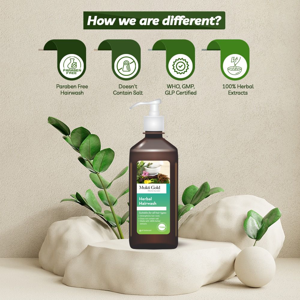 Axiom Mukti Gold herbal Hair wash With Conditioner Combo image 2