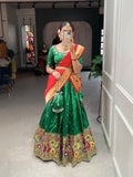 Jacquard Silk & Weaving Zari Work Lehenga Blouse With Dupatta image 5