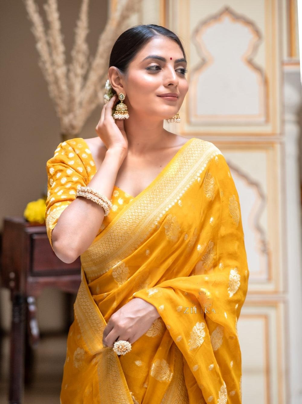 Women's Banarasi Soft Silk Saree With Blouse image 6