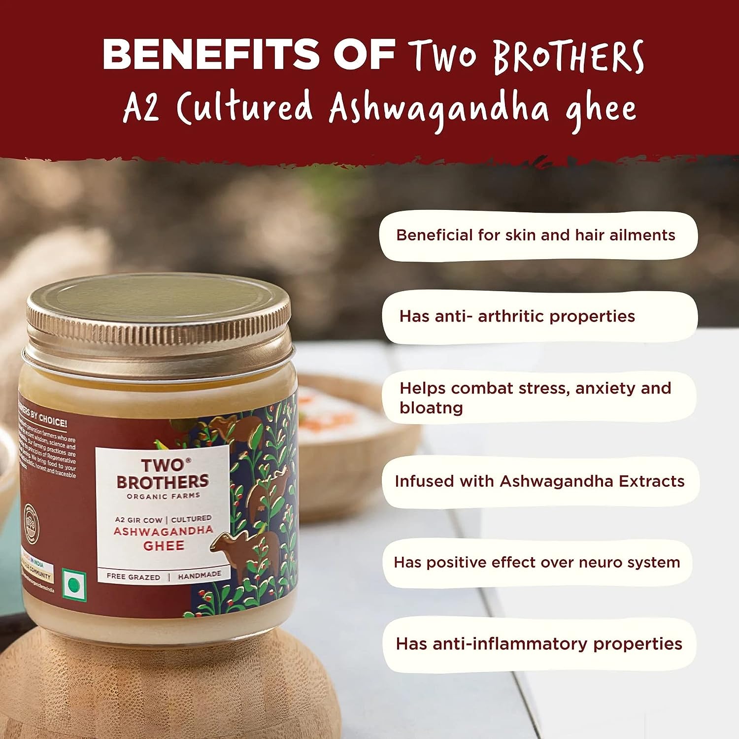 Two Brothers Organic Farms Ashwagandha Ghee image 7