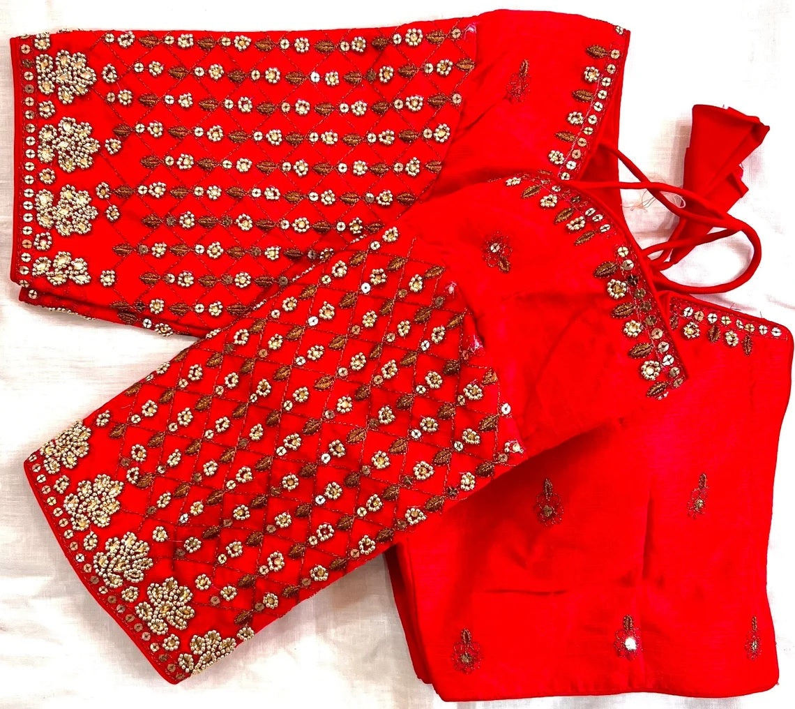 New & Khatli Work Fancy Blouse & Heavy Silk Blouse image 7