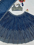 Blue Fox Georgette Sequence Work Lehenga image 7