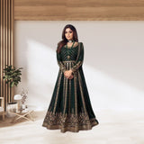 Georgette With Embroidery Design Work Gown Dresses With Dupatta image 7