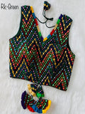 Faux Georgette Multi Color Work V Neck Full Stitched Blouse image 6