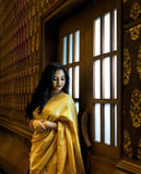 Yellow Soft Lichi Silk & Jacquard Work Saree With Blouse image 7