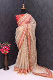Heavy Organza Silk Party Wear Saree & Blouse image 7