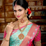 Soft Lichi Silk Beautiful Wedding Saree, Indian Party Wear Ethnic Sari For Women image 7