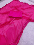 Rani Pink Georgette Embroidery Sequence Work Saree image 7