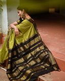 Soft Lichi Silk &  Jacquard Work Saree With Blouse image 7