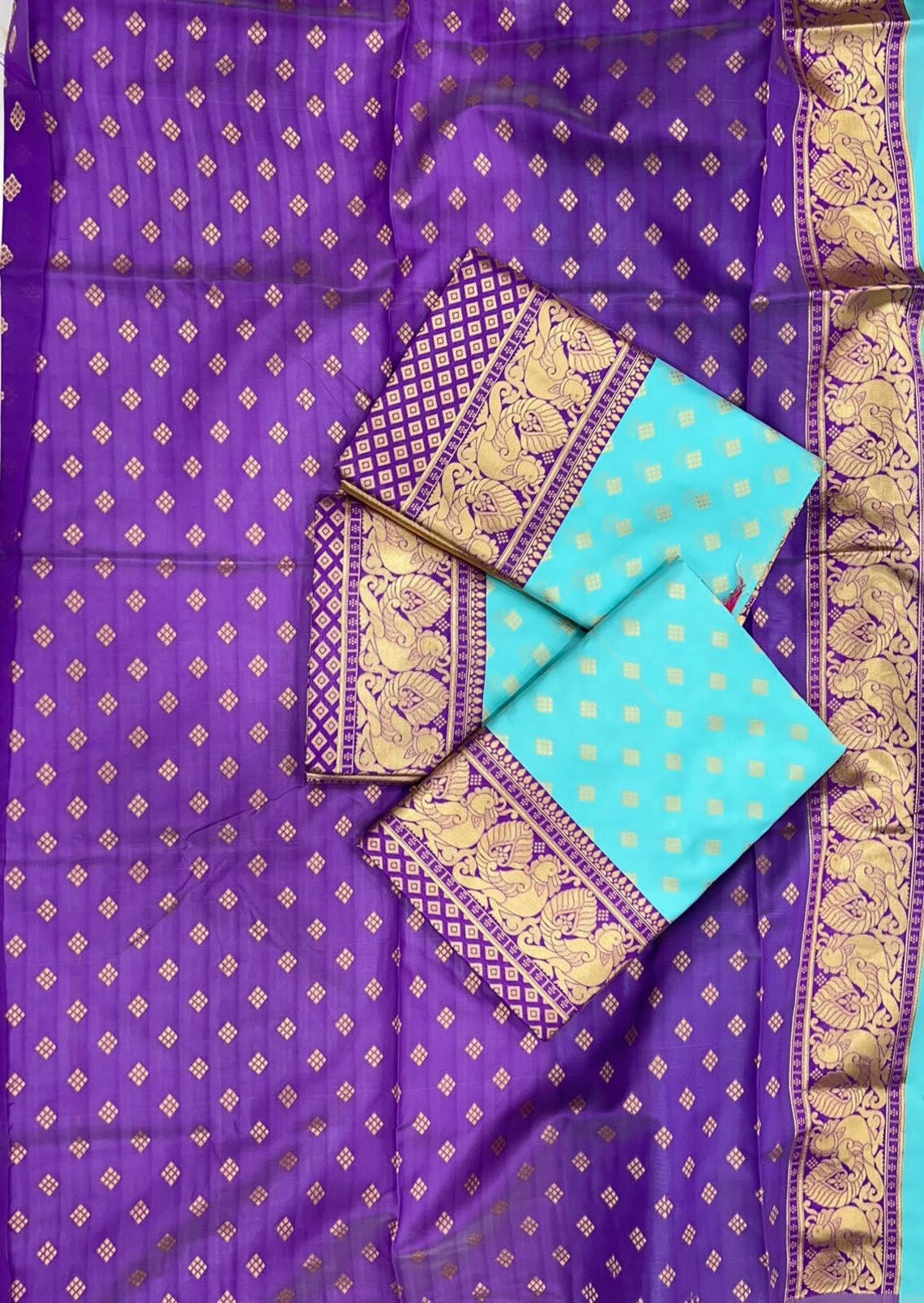 Soft Lichi Silk & Jacquard Work Saree With Blouse image 7