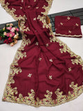 Heavy Georgette Saree,Indian Party Wear Sari Blouse image 7