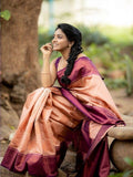 Women's Jacquard Work Soft Lichi Silk Saree With Blouse 11-KP10 image 9