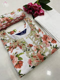 Multi Color Flower Printed Dress For Women & Girls Wear Top Bottom Dupatta Shalwar Suit AK image 8