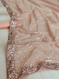 Peach Georgette Embroidery Sequence Saree image 5