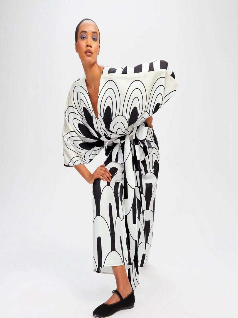 Women's V-Neck Belt Style Printed Co ord Set Top+Plazzo J5684 image 7
