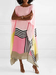 Rose Pink Satin Silk Kaftan Dress J5587 image 1
