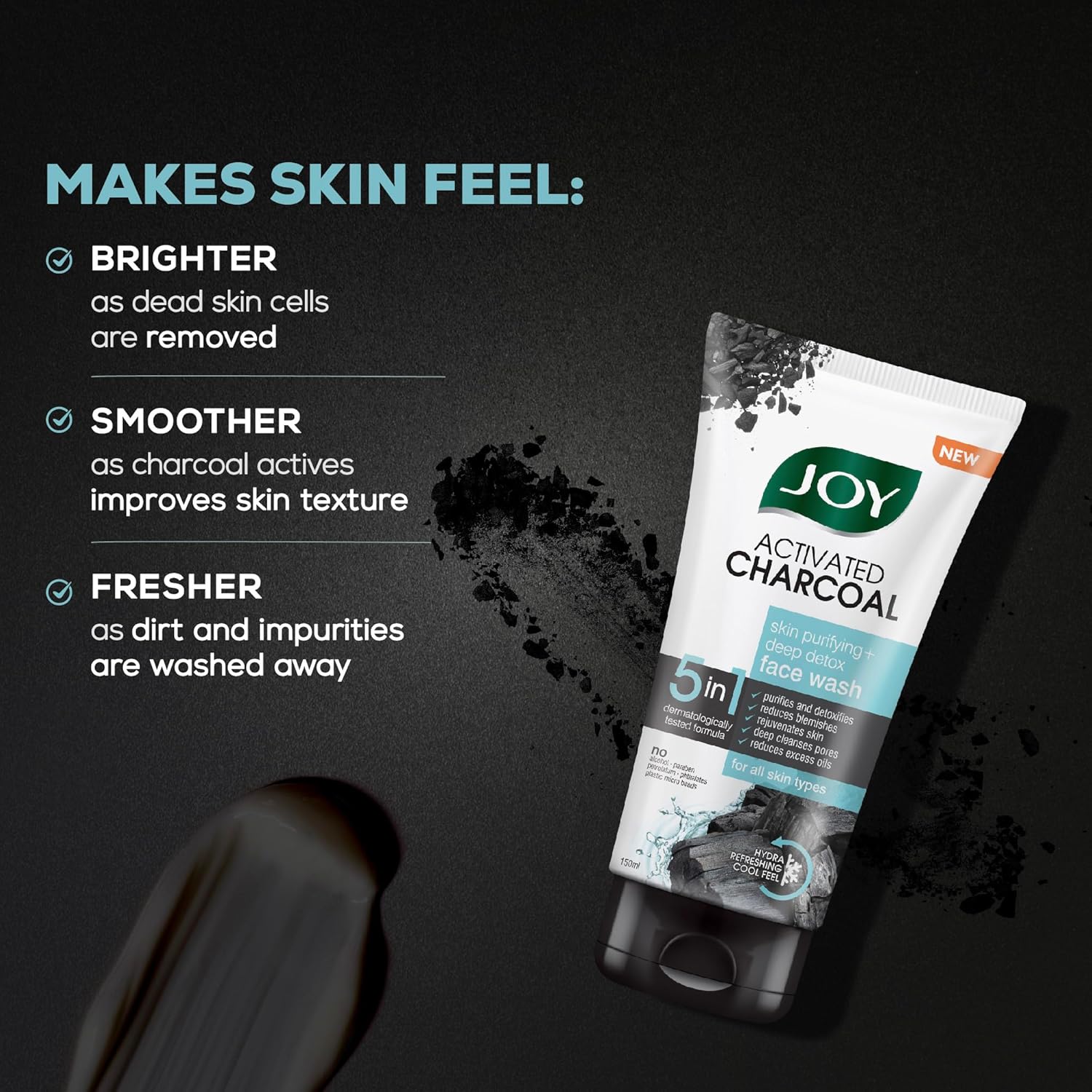 Joy  Charcoal Face Wash (150ml) image 4