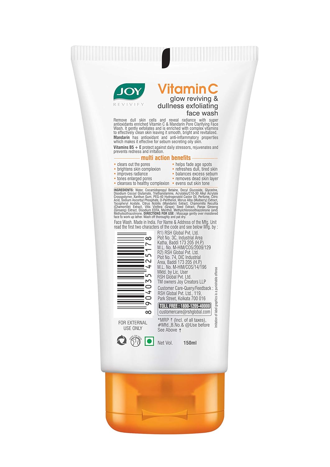 Joy Vitamin C Face Wash For Glowing Skin (2X100ml) pack of 2 image 7