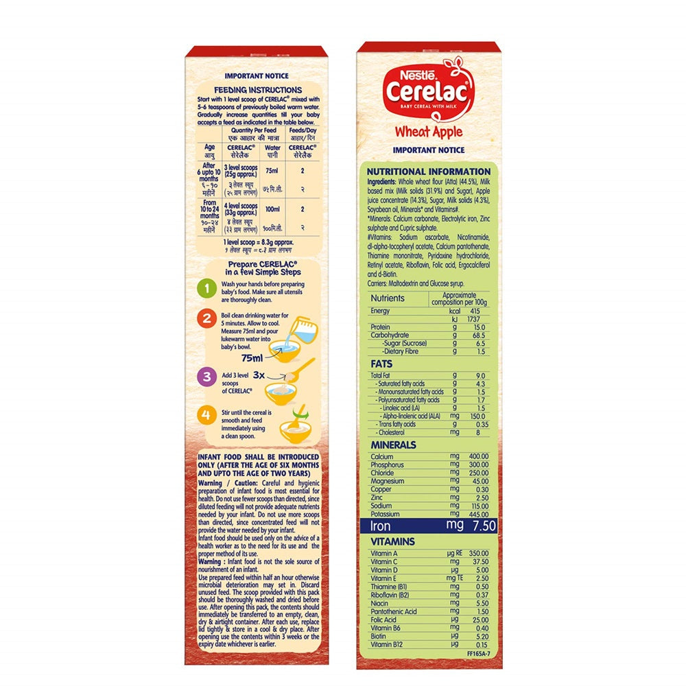 Nestle Cerelac Baby Cereal With Milk - Wheat Apple image 5