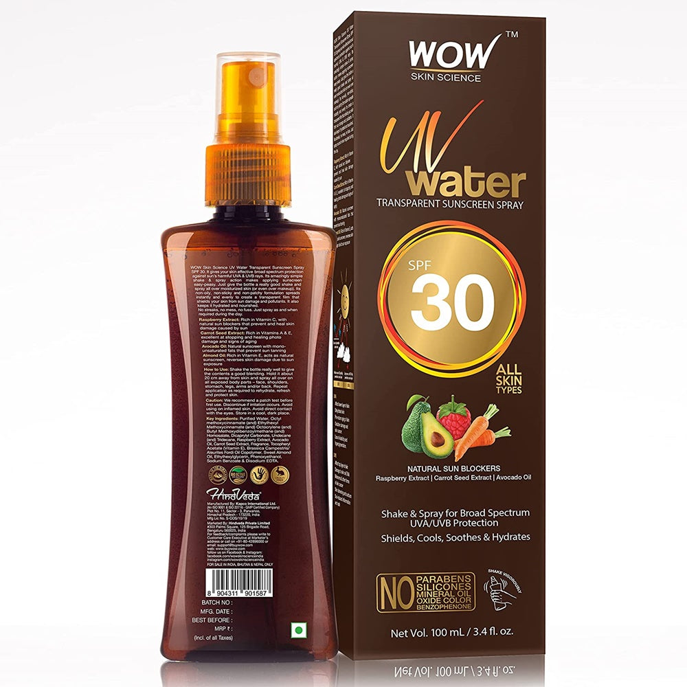 Wow Skin Science UV Water Transparent Sunscreen Spray SPF 30 - 100 ml image 2