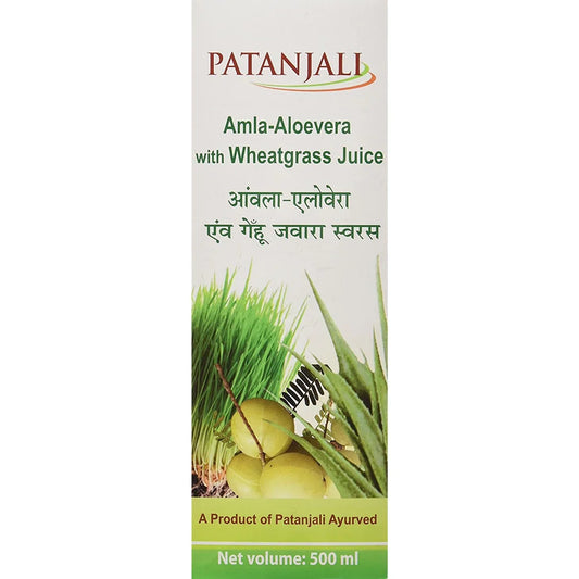 Patanjali Amla Aloevera with Wheat Grass Juice -500 ml - Pack of 1 image 1
