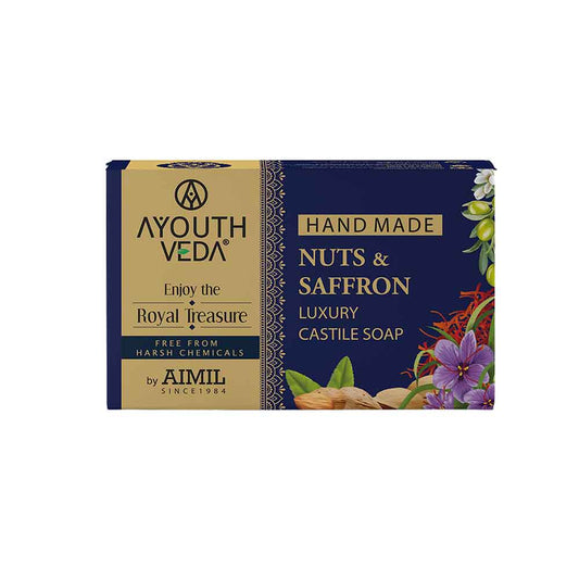 AYOUTH VEDA Nuts & Saffron Luxury Handmade Castile Soap - 100 gms image 1