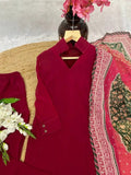 Faux Georgette Kurti Bottom & Dupatta image 8