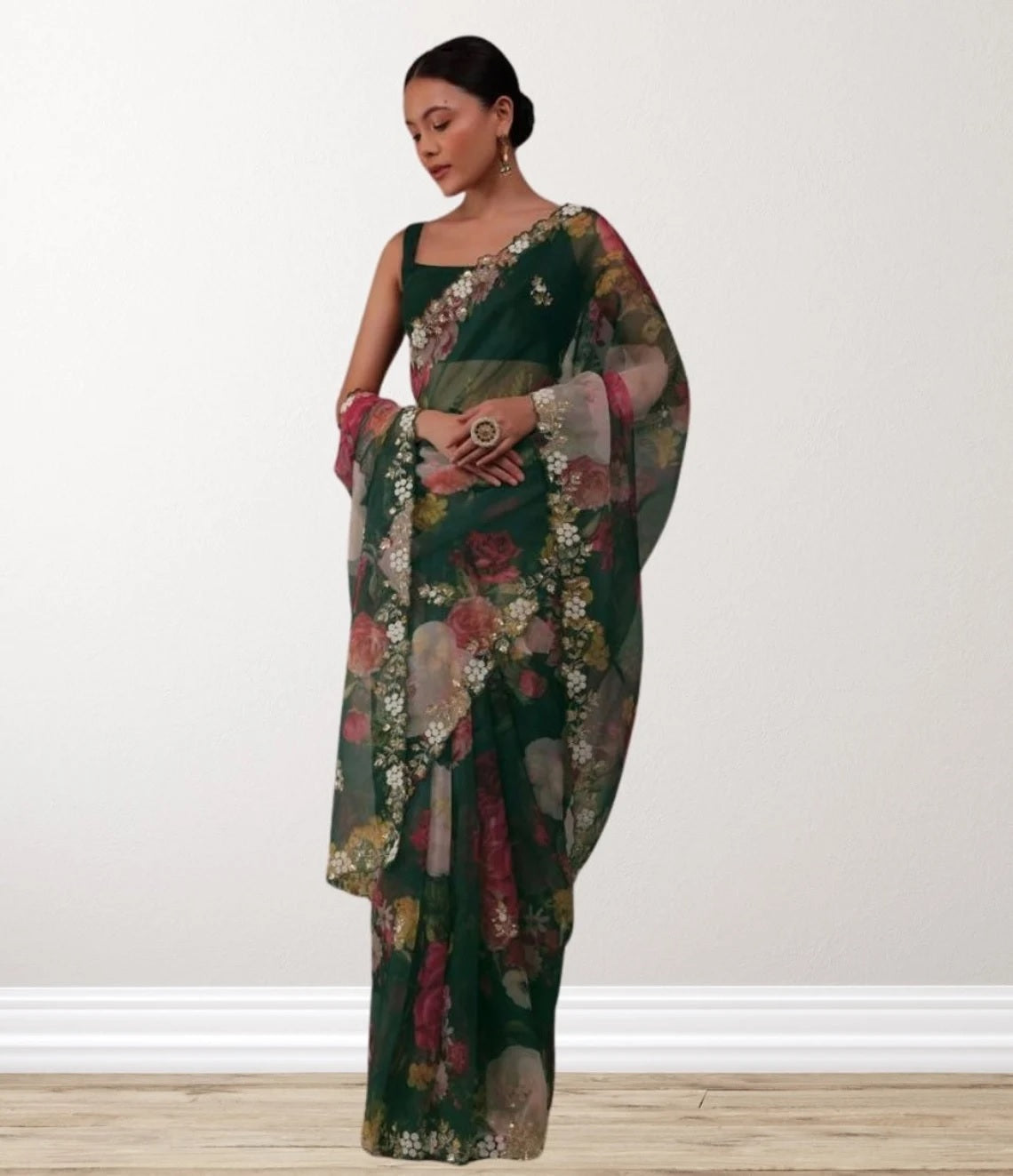 Soft Tabby Organza Saree With Blouse image 8