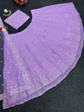 Butterfly Net With Embroidery Foil Mirror Work Lehenga Choli With Dupatta image 8