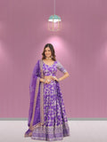 Pure Viscose Jacquard With Embroidery Sequins work Lehenga Choli Dupatta image 9